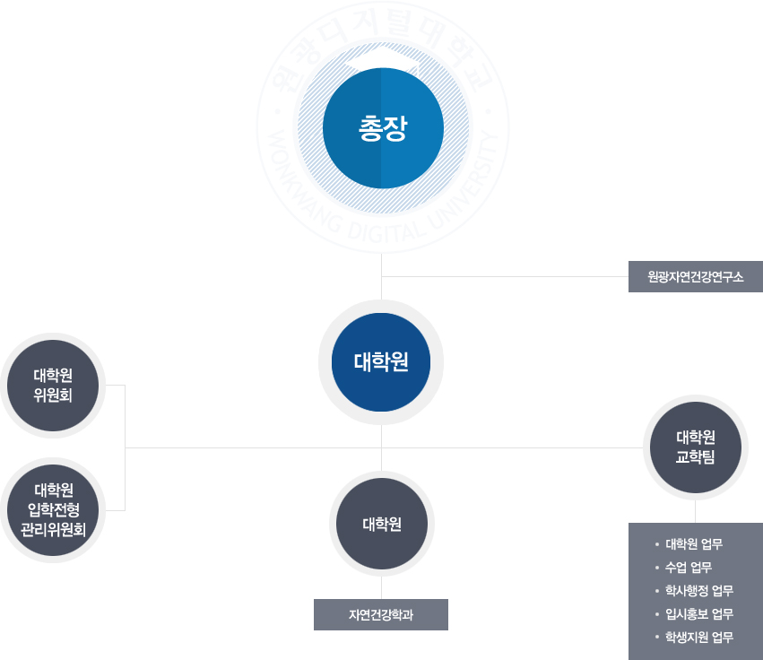 원광디지털대학교 대학원 조직도