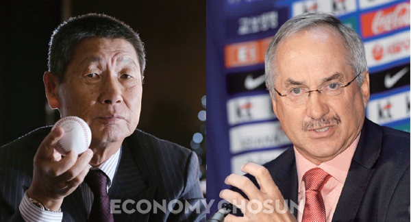 슈틸리케 감독과 김성근 감독 사진