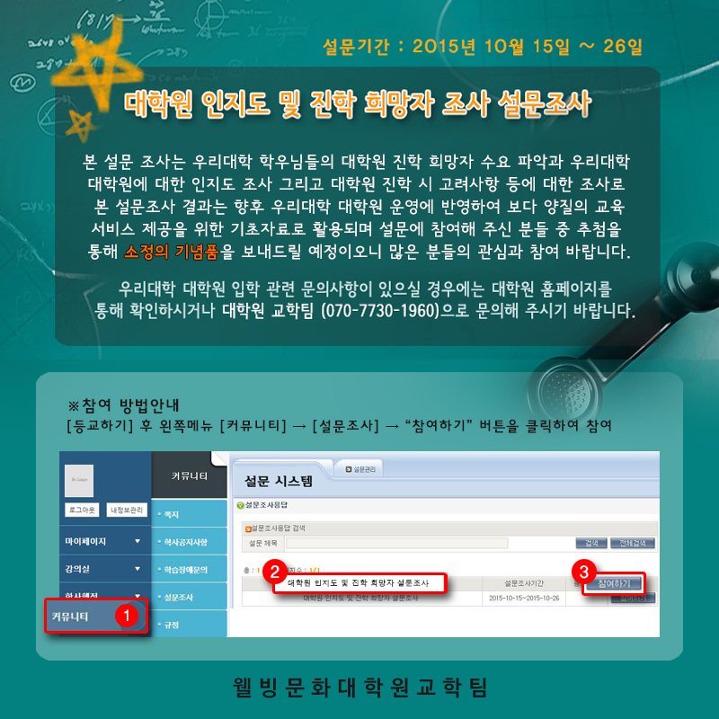 대학원 인지도 및 진학 희망자 조사 설문조사