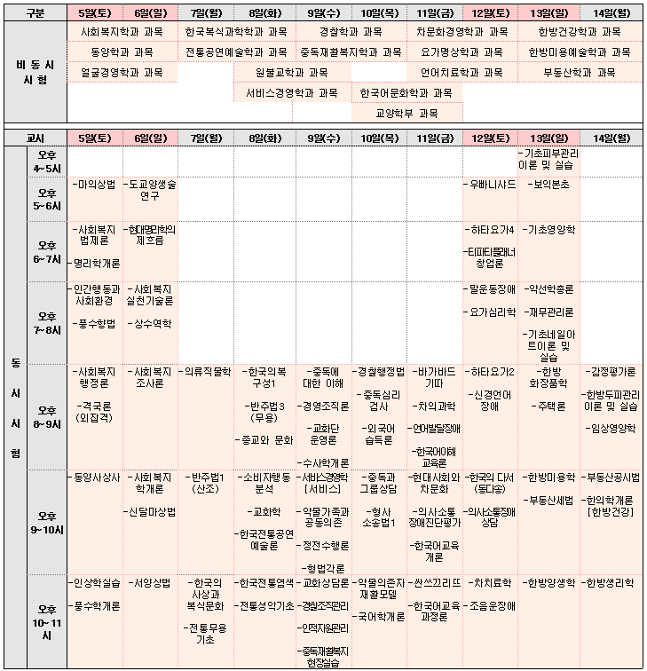 15-2학기 기말고사 일정표