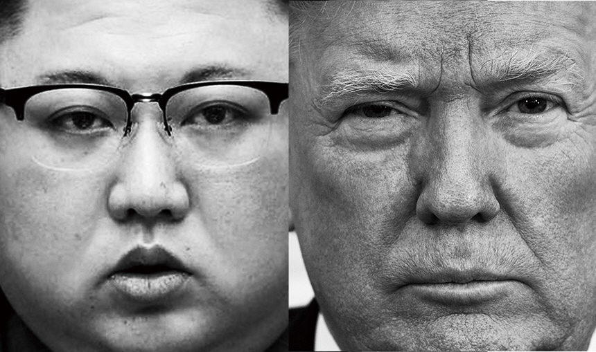 김정은과 트럼프 얼굴사진